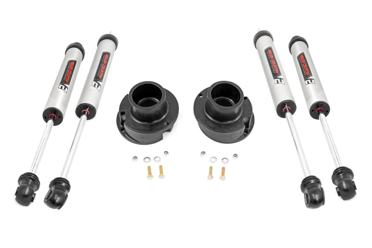 Ram 3500 Suspension Lift Kit - Rough Country - RR Leaf 2.5 Inch Leveling Kit | V2 Shock Absorbers - '13-'23